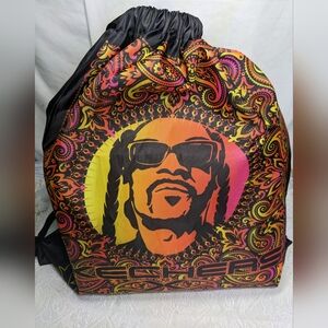 Skechers X Snoop Dogg Lrg Vibrant Design On Black Nylon String Pack, Fo' Shizzle